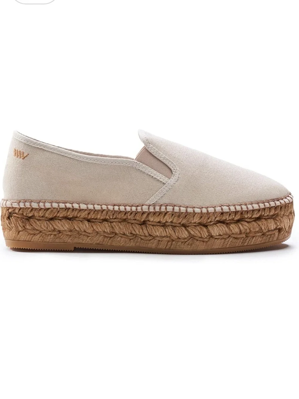 Viscata Barcelona Platform Espadrilles Beige Organic Canvas Spain Size 10/41
